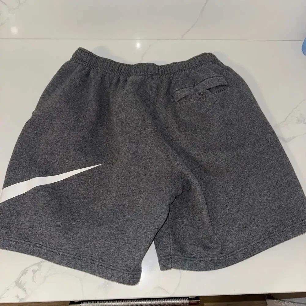 Nike Men's Dark Gray Fleece Swoosh Logo Athletic Shorts Size Large